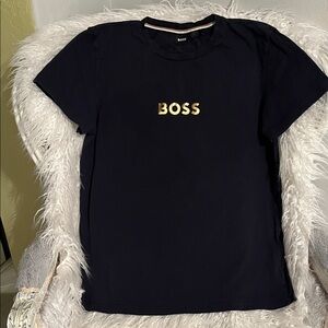 Boss Black Tee with Gold Lettering